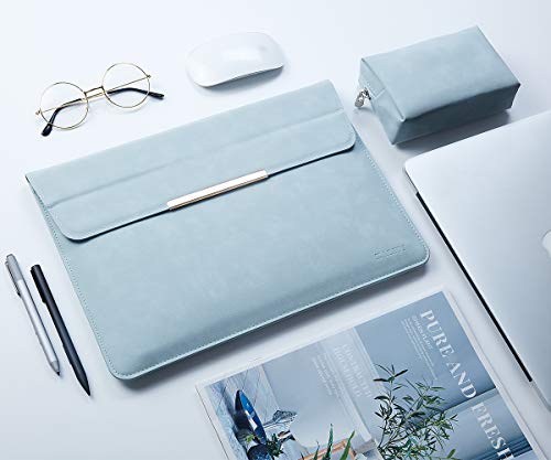 Kalidi 13.3-14 Inch Laptop Stand Sleeve Case Faux Suede Leather For 13.3 13.5 13.6 14 Inches Macbook Air Pro Retina 13"-14" Surface Pro With Pouch #TOP6