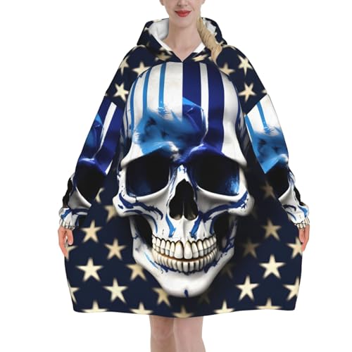 Couverture à capuche adulte EdWal flanelle bleue plaid doux chaud femme