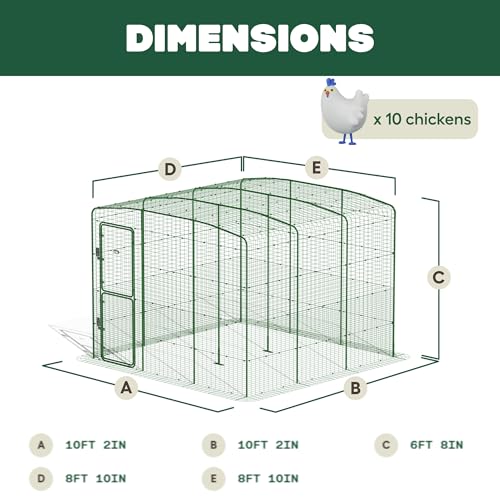Omlet Walk in Chicken Run | Strong, Spacious and Secure Outdoor Poultry Enclosure | Easy to Assemble All-Round Heavy Duty Steel | Unique Anti-Tunnel Skirt | High-Rise 6ft x 9ft x 6ft - Thumbnail 6