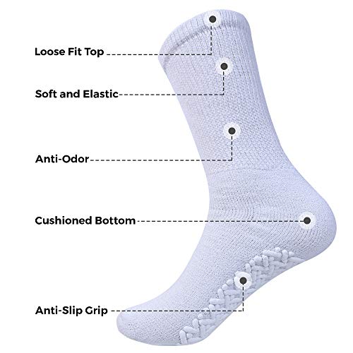 Diamond Star Anti Skid Socks Non Slip Non Binding With Grips Hospital Diabetic Crew Socks For Men Women3