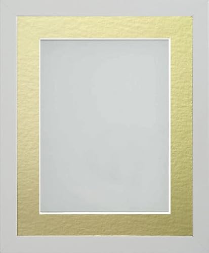 Frame Company Allington White Photo Frame with Gold Mount, 12x10 for 10x8 inch, fitted with perspex