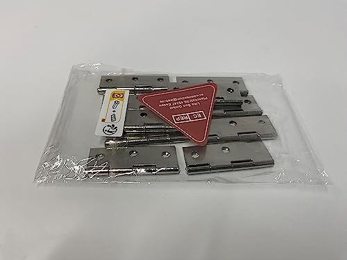 KINDPMA 10pcs Butt Hinges 50mm Hinges Small Hinges Stainless Steel Door Hinges Internal Cabinet Hinges Cupboard Hinges for Wood Box Crates Storage Doors Light Project DIY 6 Mounting Holes Silver