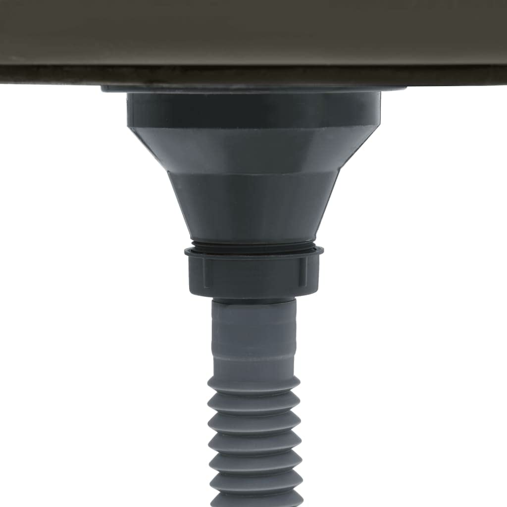 Fregadero de cocina negro de acero inoxidable con doble fregadero, 71,5 x 44 x 20 cm, con escurridor y residuos, incluye sifón y juego de desagüe, para cocina, lavadero