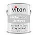 Produktbild Viton Metallfarbe in Grau - 0,7 Kg Metall-Schutzlack Seidenmatt - Dauerhafter Schutz & hohe Beständigkeit - 3in1 Grundierung & Deckfarbe - Metalllack direkt auf Rost - KE31 - RAL 7035 Lichtgrau