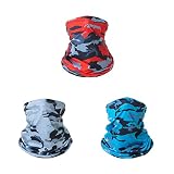 3 Pieces Balaclava Face Mask, Summer Cooling Neck Gaiter, UV Protector Motorcycle Ski Scarf for Men/