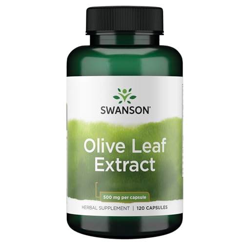 Swanson, Olive Leaf Extract, 120 glutenfreie Kapseln, 1000mg Olivenblatt-Extrakt je Dosis, Sojafrei, GMO frei, Geschmacksneutral