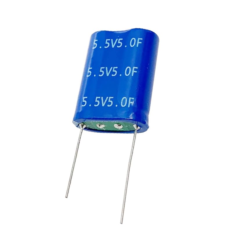 10 Pieces 10.5 X 21 X 27 mm (0.3 x 0.8 x 1.0 inches) Supercapacitor 5.5 V 5.0F Dual Layer Capacitor Wirewound Energy Reservoir Suitable for Car Recorders, Toys, etc.