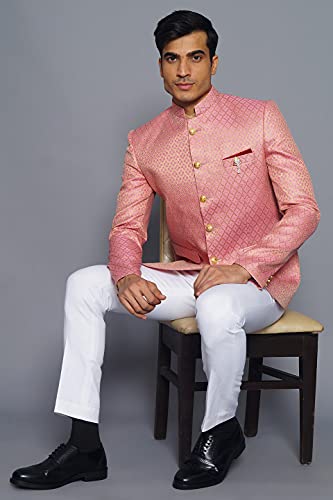Image of WINTAGE Men's Banarasi Rayon Cotton Green Bandhgala