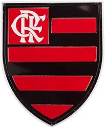 Mileno Placa Decorativa Metal Formato Escudo Flamengo, Prata, 20.5x16.5cm, Tema Futebol, Estilo Vintage, Montagem Parede