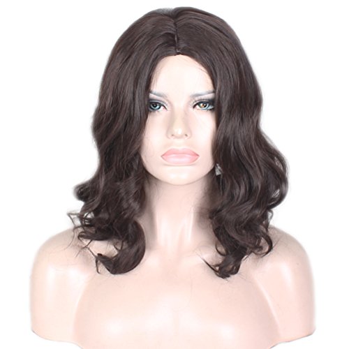 BERON Short Curly Wigs without Bangs for Women Girls (Brown)