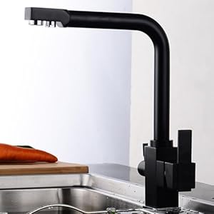 Zycdp 3-Wege Küchenarmatur Mattschwarz