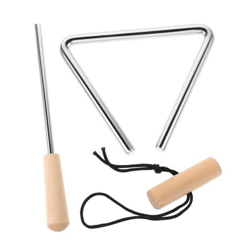 Yardwe 4-inch Triangle Iron Orff Musical Instrument Steel Triangle Bell for Boys and Durable Steel Percussion Instrument Striker
