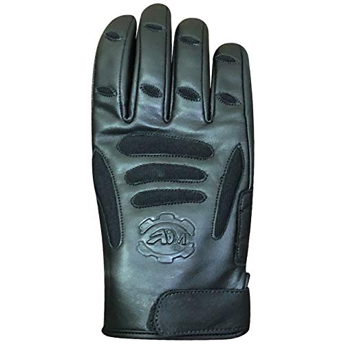Gants de moto en cuir avec doigts complets ADM 9014 antichoc M - 7