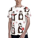 Camiseta para hombre, diseño de pingüinos con texto en inglés 'Have A Christmas', Negro, XXL
