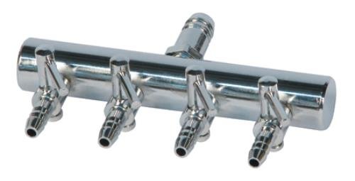 EcoPlus 728460 Air Manifold T-Style Pump, 1/4" Inlet to 4 Valve 3/16" Outlet