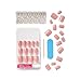 KISS Gel Fantasy Press On Nails with Glue, Pink, Short Length, Squoval Shape, 28 Fake Nails, Net wt. 2 g (0.07oz.) Pink Gel Nail Glue, Mini File, & Manicure Stick – ‘Ribbons’