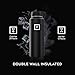 IRON °FLASK Camping & Hiking Hydration Flask with Straw, Wide Mouth Insulated Stainless Steel Sports Water Bottle - 40 oz Midnight Black