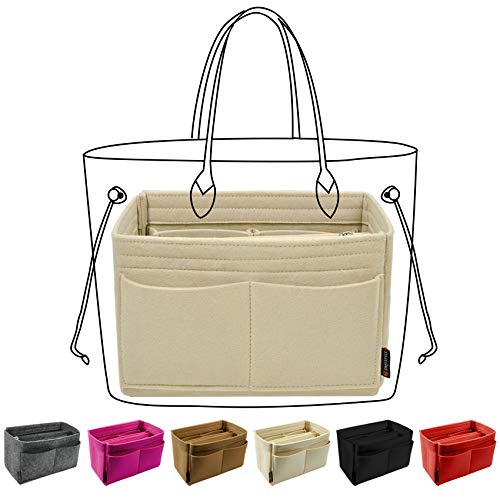 OMYSTYLE Purse Organizer Insert for Handbags, Felt Bag Organizer for Tote & Purse, Tote Bag Organizer Insert with 5 Sizes, Compatible with Neverfull Speedy and More