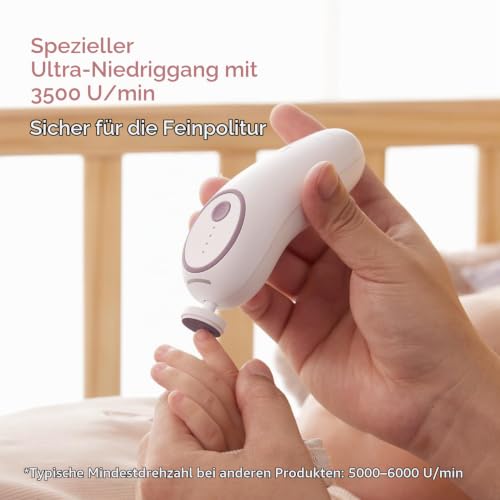 Momcozy Baby-Nagelfeile, elektrisch, wiederaufladbar Baby-Nagelknipser, sanfter Nagelschneider für Babys, mit Nachtlicht… – Ansicht 3