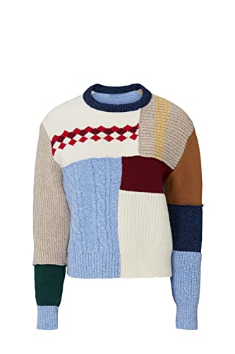 ALEXACHUNG Women's Wool Patchwork Sweater2