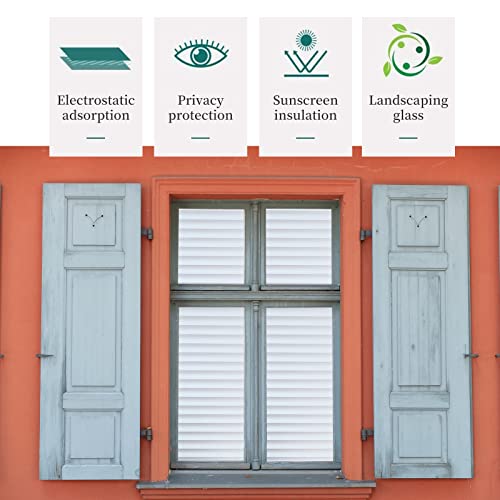 Derzgao Blinds Pattern Decorative Window Privacy Film, Anti Uv Removable Privacy Film Windows Glass For Bathroom Home Office Garage Non-Adhesive Self Static Cling (Blinds Pattern 17.5X78.7Inch) #TOP4