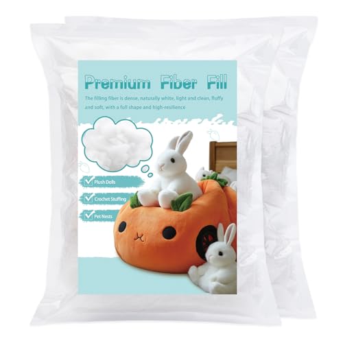 Dercuy Fiber Filling Stuffing,Stuffing for Crochet,260g/9.17oz Fiber Fill,Stuffing for Stuffed Animals, Polyester Fiberfill Stuffing