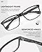 JOLISU 4 Pack Reading Glasses Men Blue Light Blocking with Spring Hinge, Anti Eyestrain/UV Large Wide Square Computer Readers (2.00)