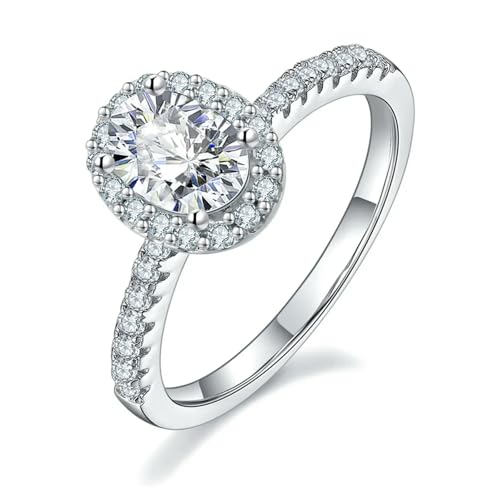 Solitaire Cluster Heart 1/2 1 CT 925 Sterling Silver VVS1 Diamond Moissanite Engagement Rings for Women