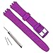 Produktbild Ersatz-Uhrenarmband, 12 mm, wasserdicht, Silikon, Gummi, für Swatch (lila)