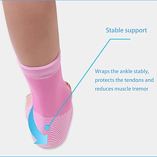Txbona 1 Pair Kids Compression Sleeves Foot Arch Support,Kids Children Ankle Brace,Plantar Fasciitis Sock For Sprained Ankle Or Sports (Pink) #TOP1