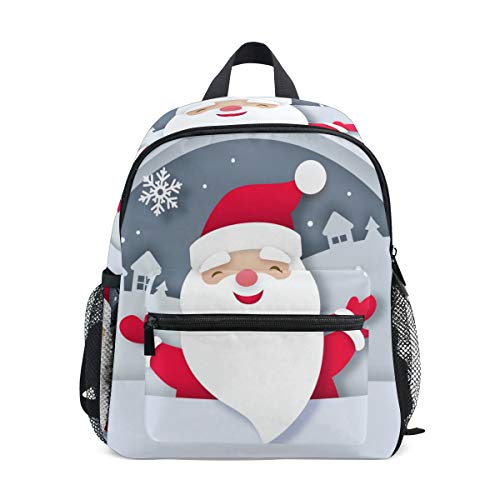 Preisvergleich Produktbild Schultasche Süßer Schnee Lächeln Weihnachtsmann Vorschulrucksack Kinder Reise Daypack für Jungen Mädchen