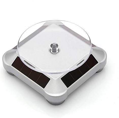 Solar Turntable 360° Rotating Stand, Double Used Rotating Display for UV Resin Curing Light LCD/SLA/DLP 3D Printer Solar Power Jewelry Spinner Watch Hobby Collection Shelf