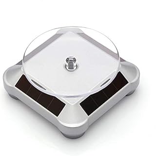 Solar Turntable 360° Rotating Stand, Double Used Rotating Display for UV Resin Curing Light LCD/SLA/DLP 3D Printer Solar Power Jewelry Spinner Watch Hobby Collection Shelf