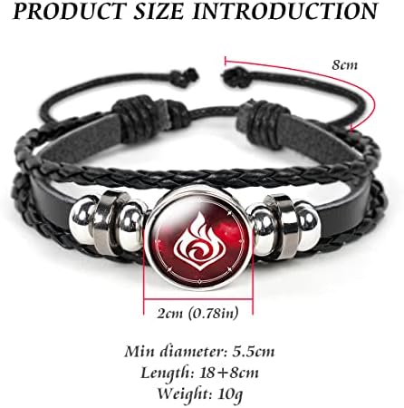 Aucuu Genshin Impact Bracelet, Unisex Animne Luminous Bracelet God's Eye Cosplay Bracelet Gift, Fortunate Wristband with 7 Pcs Elements Replacement - Fire, Ice, Wind, Grass, Rock, Thunder, Water