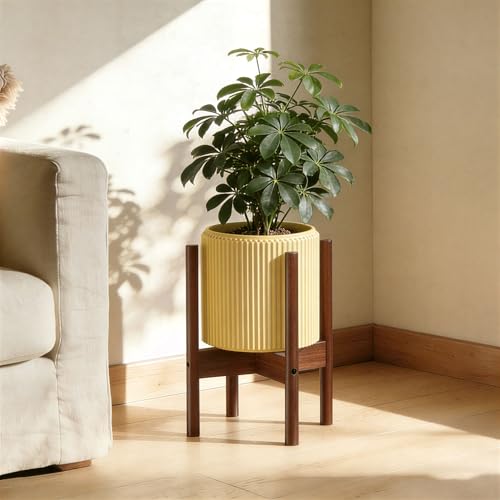 ALIGADO 2 Pack Bamboo Plant Stands Indoor, for Up to 10 Inch Pots, Built to Fit Corners, Sturdy & Stable Design, Walnut Finish by ALIGADO - Used condition - Image 5