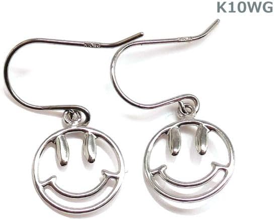 キュービックジルコニア フック ピアス 6mm K10WG : ファッションジュエリー em - 通販 - Yahoo!ショッピング K10WGスマイルデザインフックピアス■775059-000