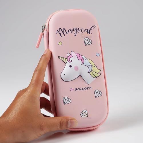 Image of Pencil Case, Cute Cartoon Pencil Pouch 3D Embossed Design Novelty Pencil for Case Gift for Students Kids (Unicorn Small Pouch)