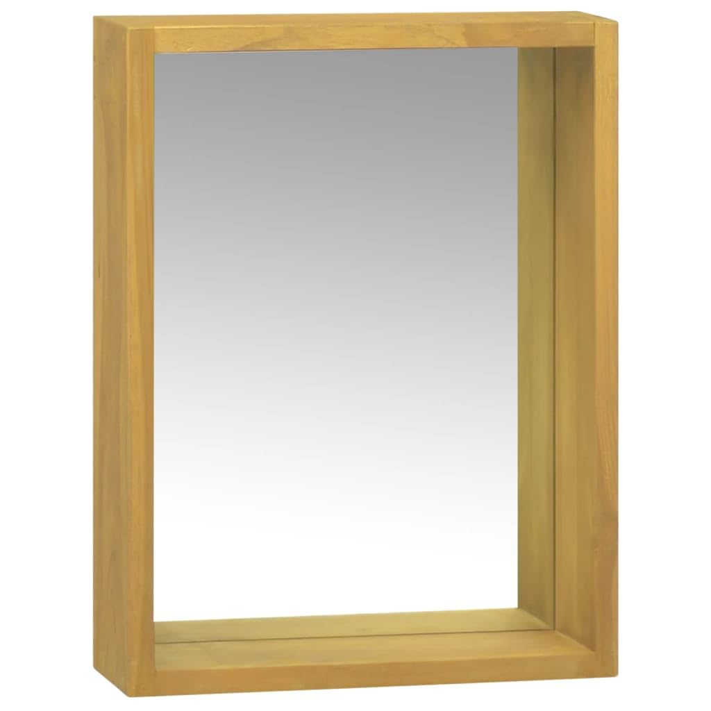 Szafka z lustrem 30 x 10 x 40 cm, lite drewno tekowe, szafka łazienkowa z lustrem, montaż na ścianie, wytrzymałe drewno, naturalne wykończenie