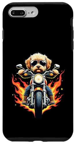 おかしなCavapoo Dog Riding a Motorcycle Design Cavapoo Lovers スマホケース iPhone 7 Plus/8 Plus 用