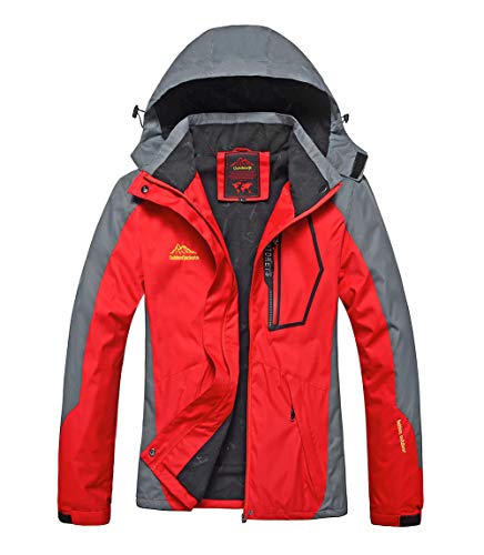Zeagro Chaqueta Impermeable para Mujer Softshell Impermeable Chaqueta Impermeable al Aire Libre para Caminatas Esquí Trekking Cazadora de Viaje de montaña Alpinismo - Naranja
