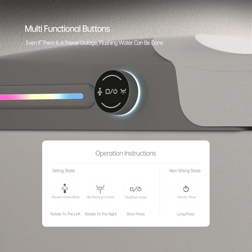 Cesgyfut Smart Toilet, Smart Bidet Toilet With Remote Control thumb #4