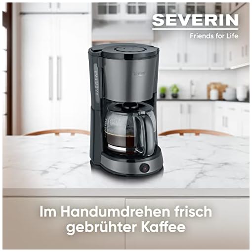 SEVERIN Kaffeemaschine IFA 2018 Limited Edition, aromatischer Kaffee mit dem Kaffeebereiter für bis zu 10 Tassen, Filterkaffeemaschine mit Schwenkfilter, grau-metallic/schwarz, KA 9543 – Bild 4