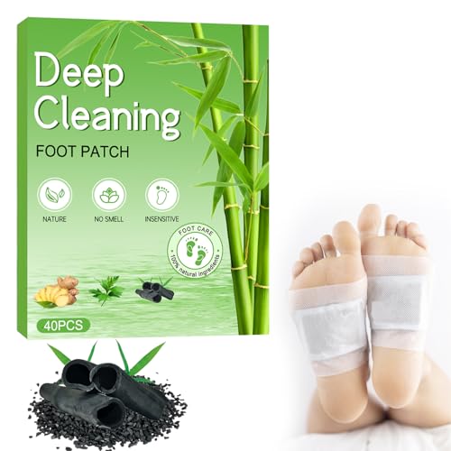 40 parches desintoxicantes para pies, almohadillas naturales para pies de limpieza profunda, almohadillas de limpieza profunda para pies, almohadillas de limpieza original para pies parches naturales