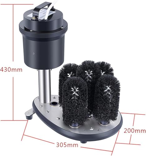 Arandela eléctrica de vidrio con base de succión, 5 cepillos, limpieza de 360 grados, protección contra sobrecalentamiento