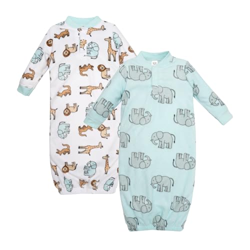 Image of Hudson Baby Unisex Baby Fleece Gowns