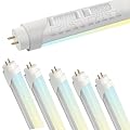 Haloitte 6PK T8 LED Bulbs 4 Foot, 10W-22W 5 Watt Selectable 5 CCT 3500K-6500K, Type A+B Plug & Play or Ballast Bypass Tube Lights 4ft Fluorescent Light Bulbs Replacement, Single/Double-Ended, Frosted