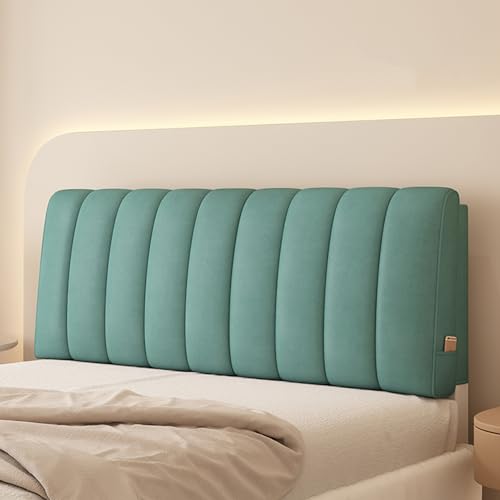 Almohada tapizada para cabecero de pared, cojín grande de cuña para dormitorio y literas, funda extraíble, respaldo de soporte verde, 47 pulgadas, tamaño matrimonial