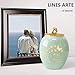 LINES ARTE Medium Urns for Human Ashes, 6.7x5.2Inch Ceramic Medium Size Butterfly Decorative Cremation Urns for Ashes Adult Female/Mom/Women