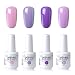 Elite99 Soak Off Gel Polish Lacquer UV LED Nail Art Manicure Kit 4 Colors Set LM-C102 + Free Gift (20pcs Gel Remover Wraps)