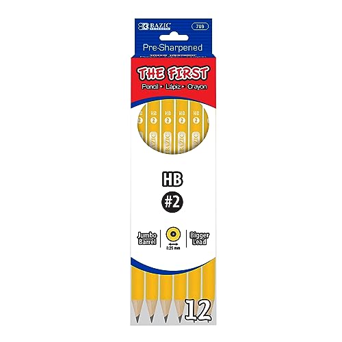 Lápices BAZIC HB Jumbo Preafilados Pack 12 miniatura 1